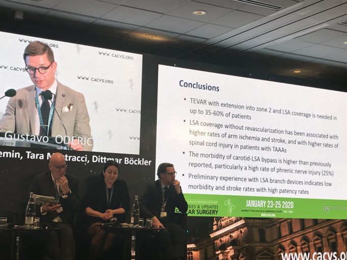 Preliminary experience with LSA branched devices shows promising results Gustavo Oderich presenting at CACVS 2020