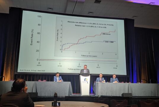 “Historical” CREST-2 data show reduced stroke risk with carotid stenting versus medical therapy alone